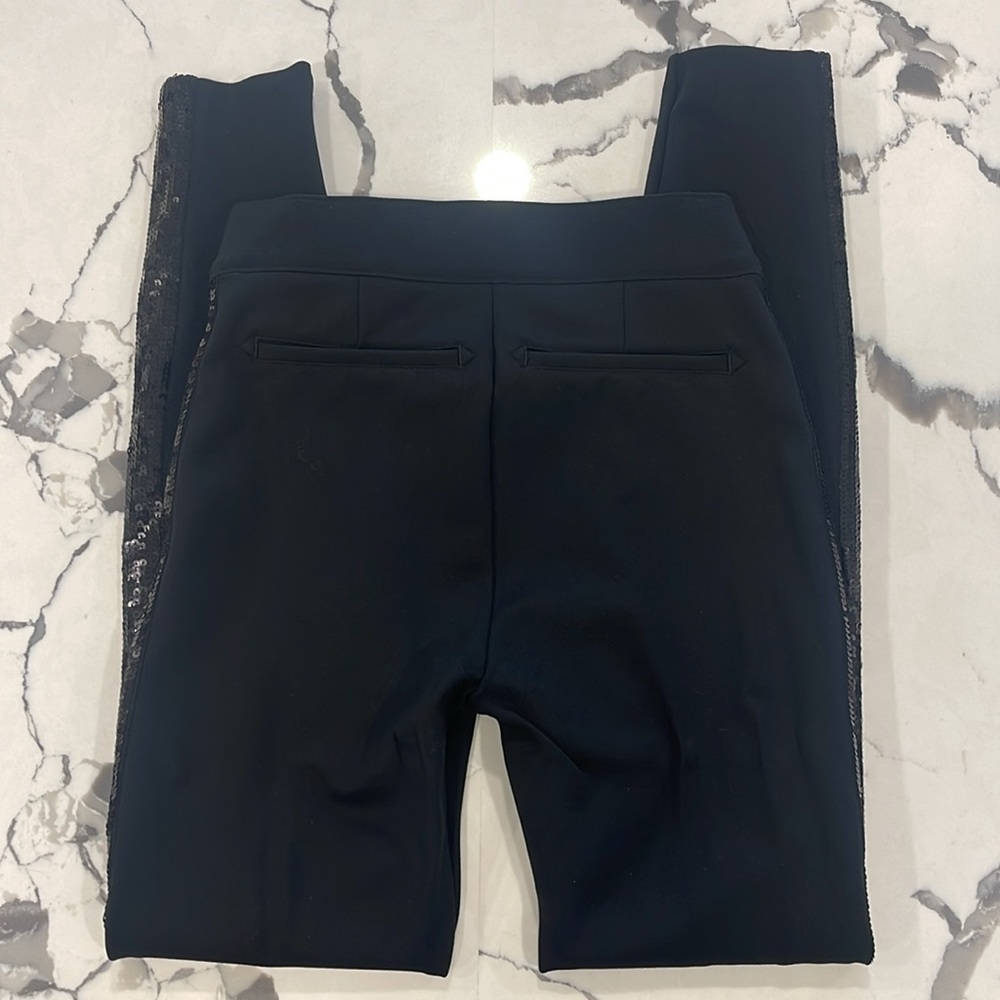 Spanx Black Pant Sequin Tuxedo Skinny Pant-Small Tall - Picture 8 of 12